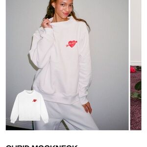 White Cupid Mockneck Sweatshirt
